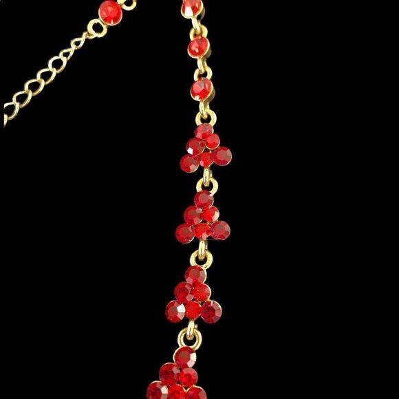 Vintage VCLM red crystal necklace Valentines Day! - Picture 7 of 9